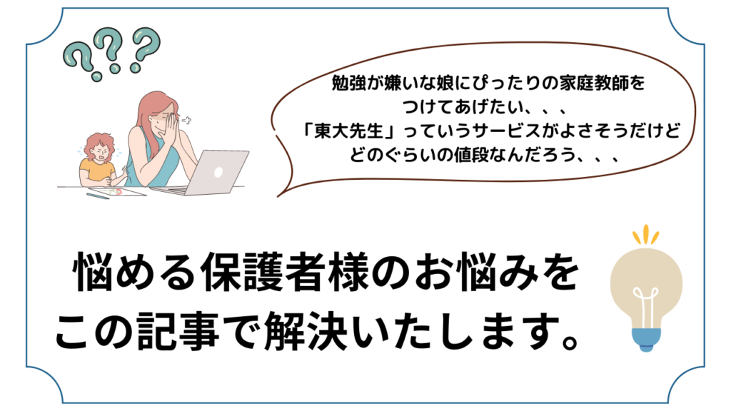 オンライン家庭教師『東大先生』の料金プランってどんな感じなの?そんなお悩みをこの記事で解説します!